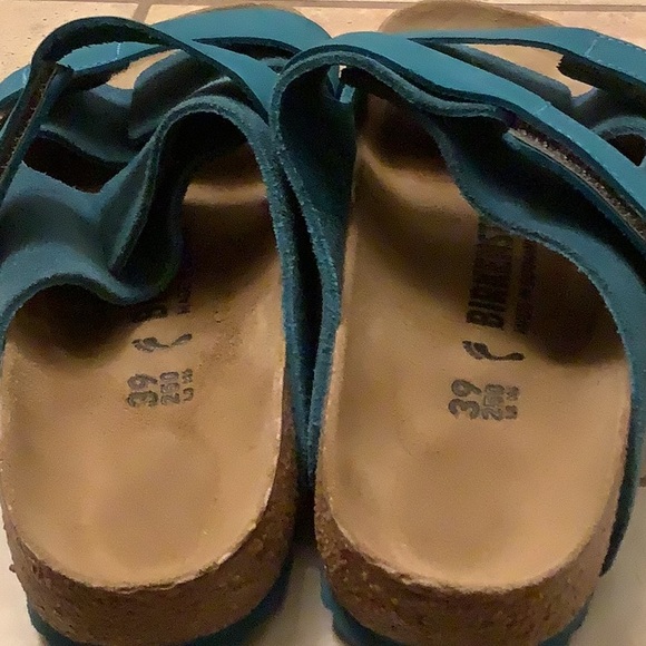 Birkenstock Turquoise suede adjustable  Sandals size 39 (fits 8/8.5) - Picture 2 of 6
